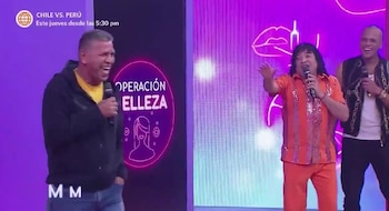 'Puma' Carranza y la 'Carlota' conversando en programa de televisión.