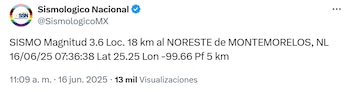 Fuente: @XSismologicoMX