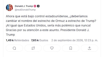 El mensaje de Trump en Truth Social.