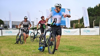 Durante la etapa de ciclismo,