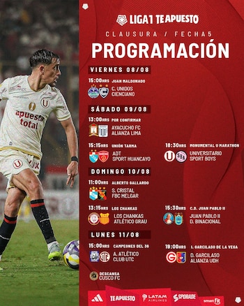 Programación de la fecha 5