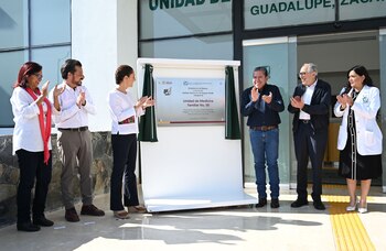 Inauguración de la UMF del IMSS en el municipio de Guadalupe, Zacatecas. Foto: Gobierno de México.