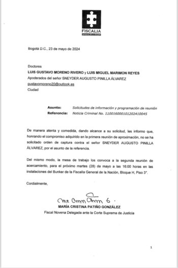 Con esta comunicación, la fiscal