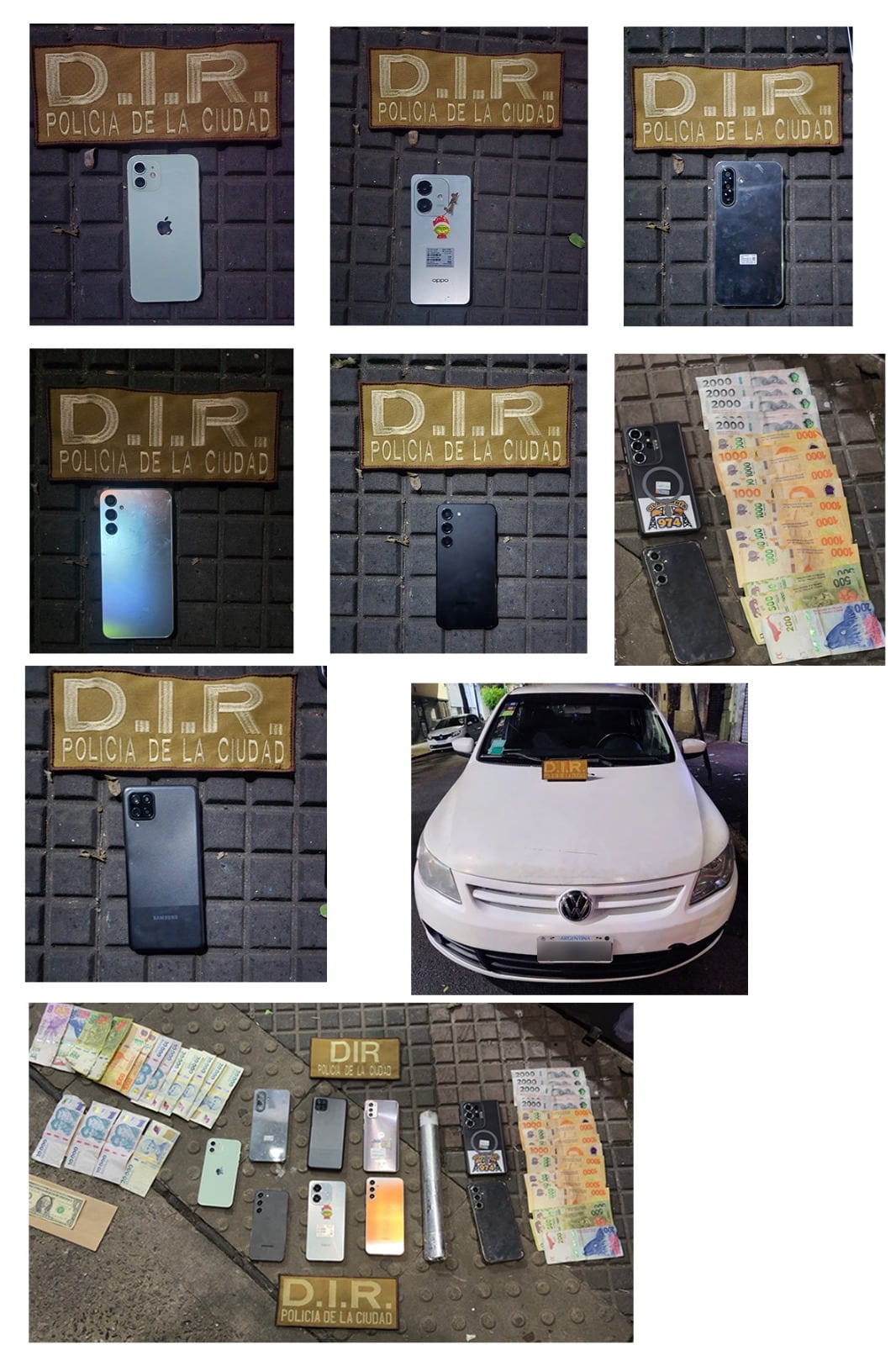 Los efectivos secuestraron celulares robados, un vehículo y dinero