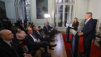 Cormann durante su exposición en