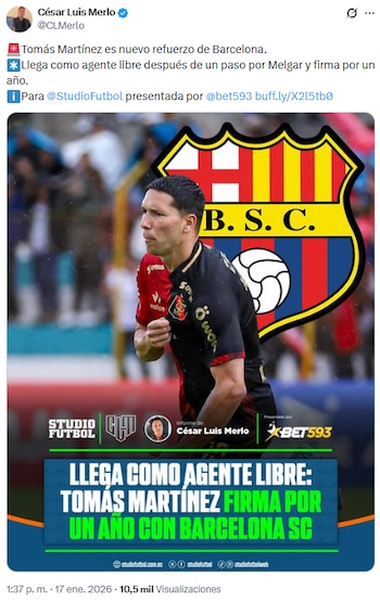 SC Barcelona será el octavo