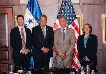 El presidente Nasry Asfura destacó la importancia de fortalecer la cooperación entre Honduras y Estados Unidos. (Foto: Casa Presidencial)