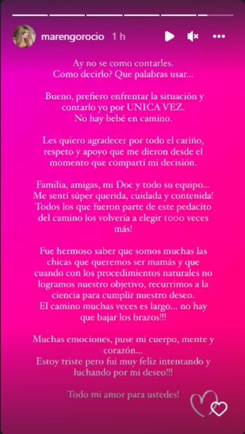 Rocío Marengo anunció que finalmente