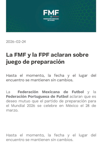 Mediante un comunicado oficial, la