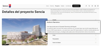 Esta fue la información sobre la sede musical que figuró en los proyectos publicados por Sencia - crédito @heidy_up/X