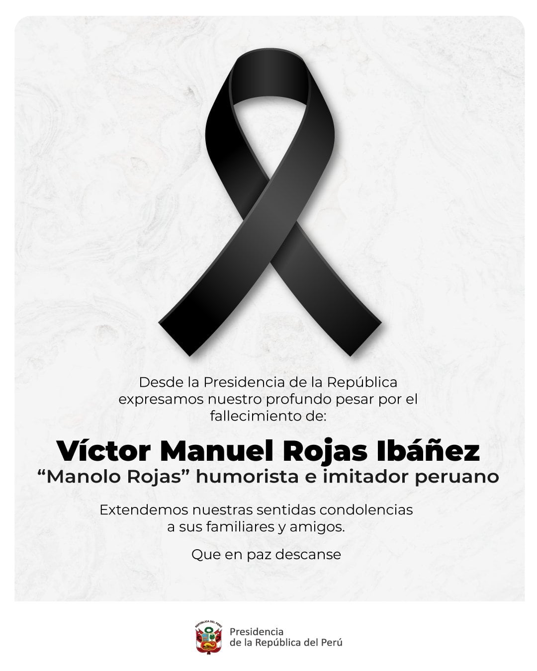 Manolo Rojas: su hijo lo encontró ya sin signos vitales frente a su casa| Presidencia