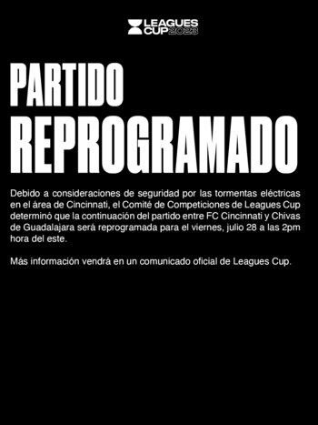 Partido reprogramado entre Chivas y