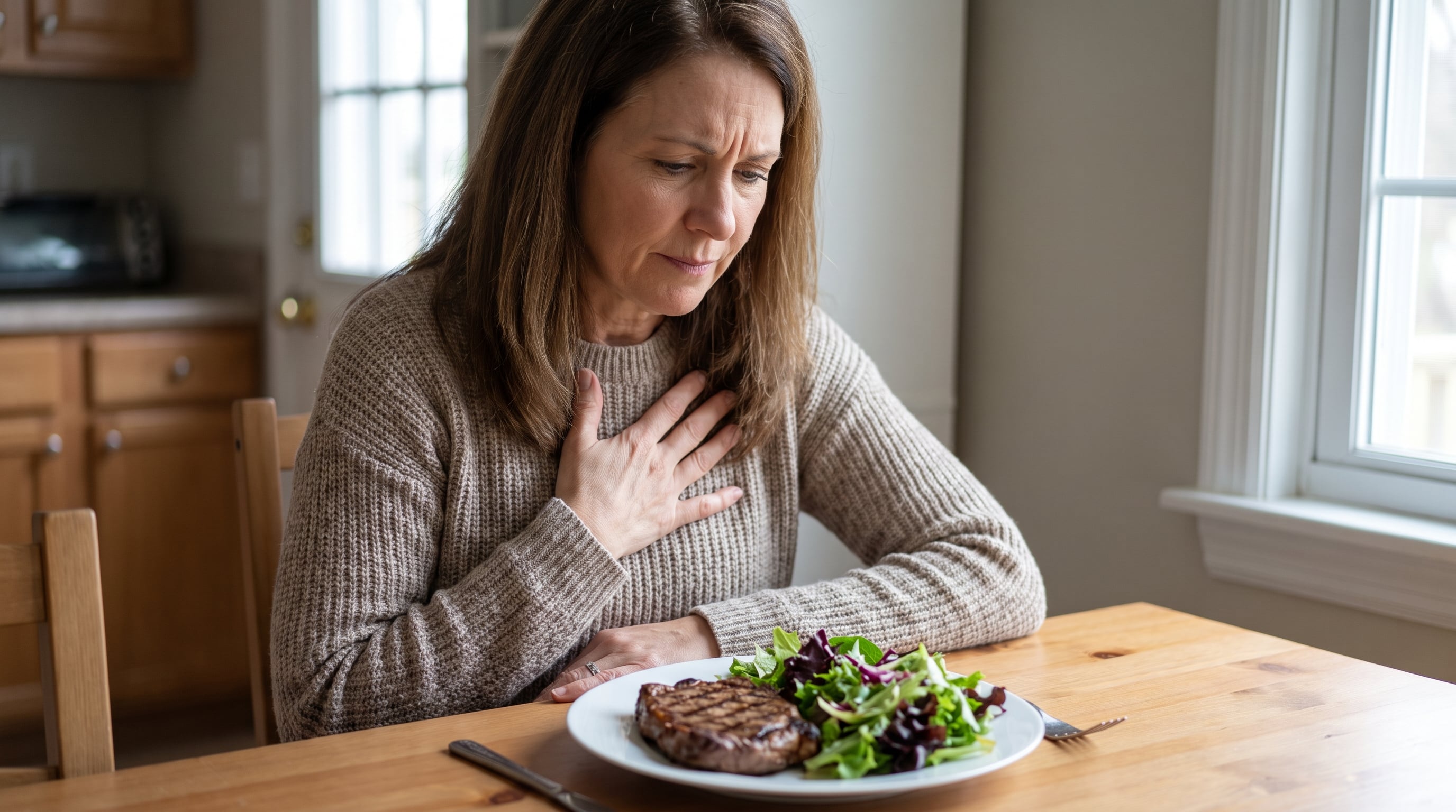 Las palpitaciones después de comer pueden vincularse con la masticación, la deglución, la digestión o con emociones como ansiedad y estrés durante la comida (Imagen Ilustrativa Infobae)