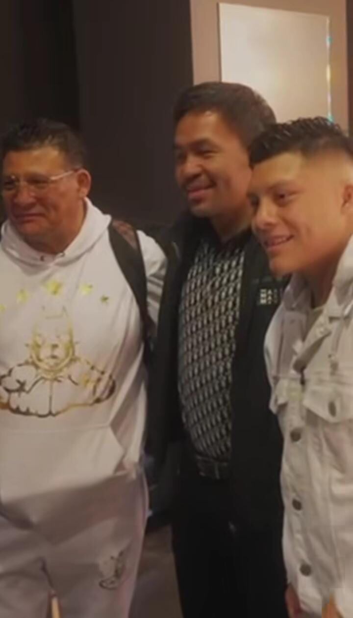 Pitbull tuvo la oportunidad de volverse a reencontrar con Manny Pacquiao (Captura de pantalla | ESPN)