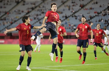 Mikel Oyarzabal celebrando en el Mundial. (Europa Press)