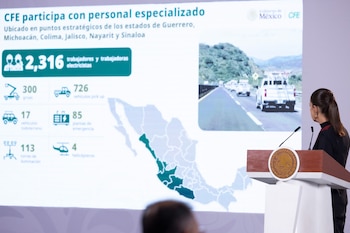 Durante la conferencia de prensa matutina de la presidenta Claudia Sheinbaum, autoridades dieron cuenta de la situación actual del huracán Simon y sus pronósticos durante los siguientes días.