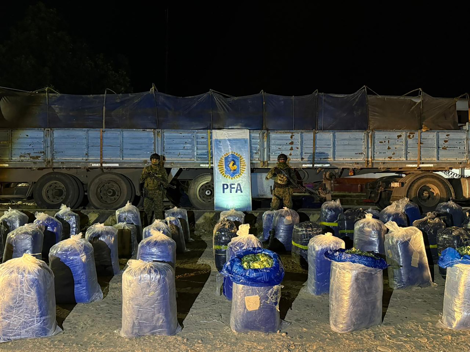 Agentes de la PFA decomisaron una gran cantidad de hoja de coca en Salta.