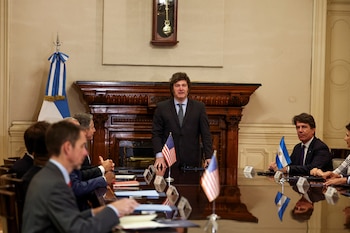 Javier Milei durante la reunión