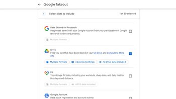 Google Takeout permite crear copias