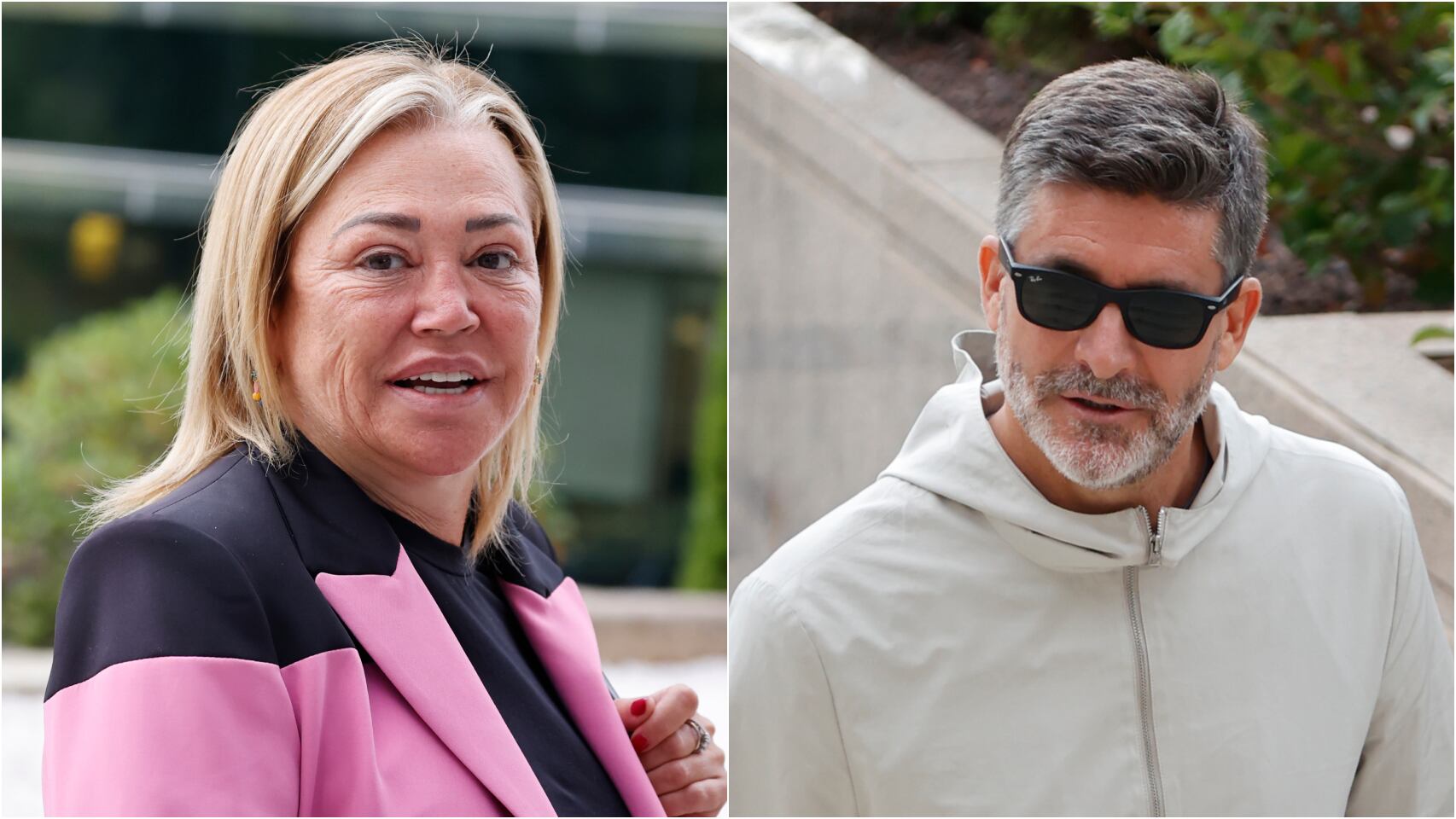 Belén Esteban y Toño Sanchís, a su llegada a los juzgados. (Europa Press)