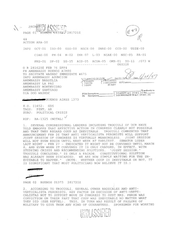 El documento desclasificado de la