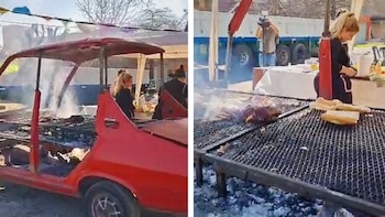 En el auto se preparan