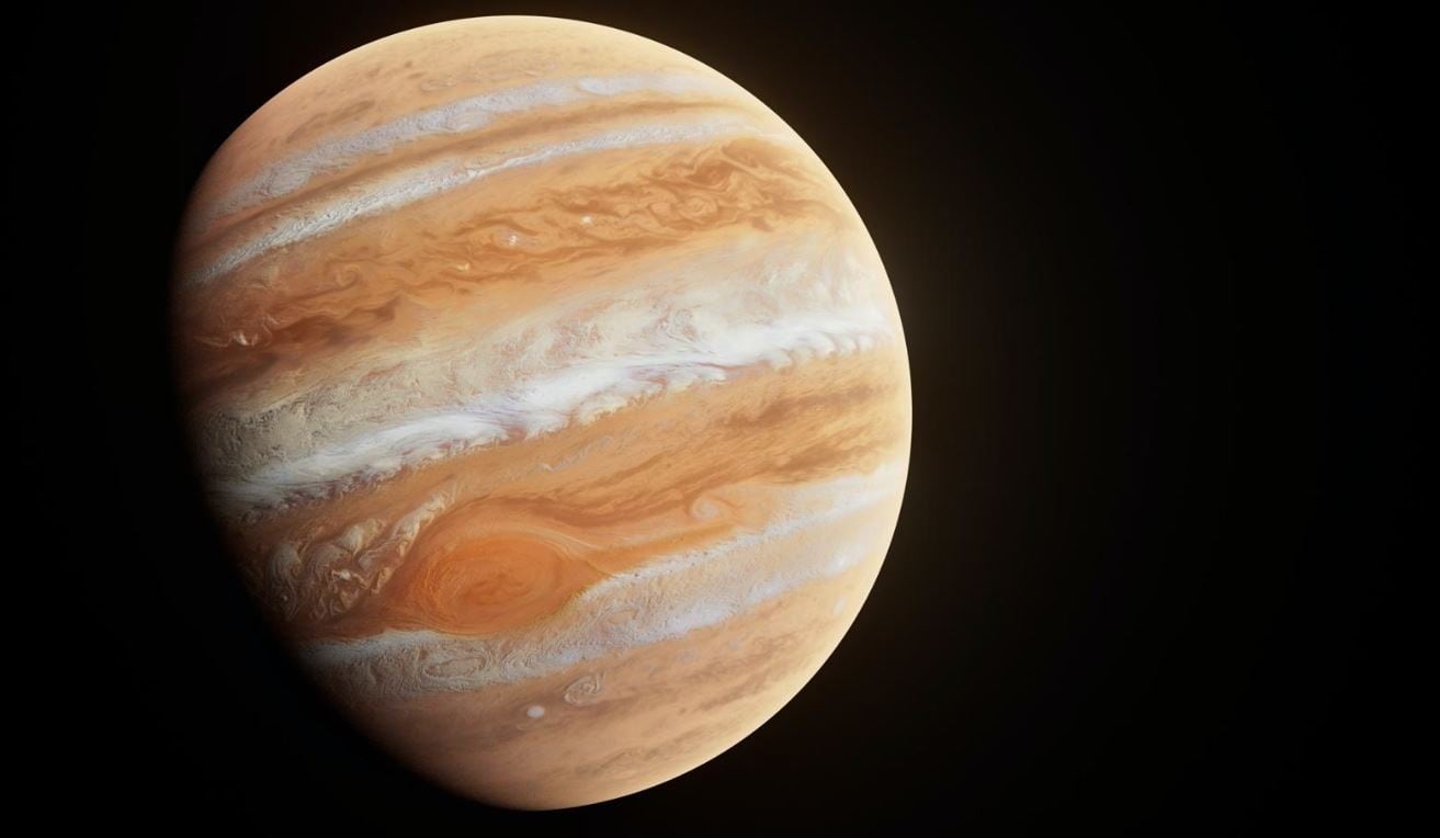 La Gran Mancha Roja es un anticiclón gigante de Júpiter que gira en sentido contrario a las agujas del reloj y mantiene vientos de hasta 680 km/h entre corrientes en chorro opuestas(POLITICA INVESTIGACIÓN Y TECNOLOGÍAUNIVERSIDAD DE BIRMINGHAM)