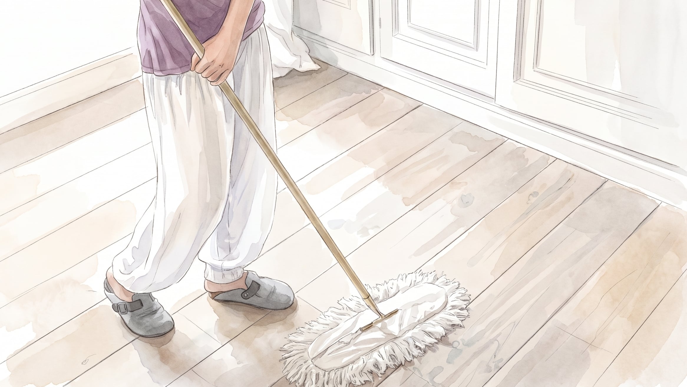 La limpieza de los pisos reduce el agua acumulada durante los días de humedad. (Imagen Ilustrativa Infobae)