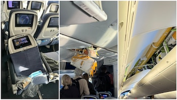 Por una severa turbulencia, un