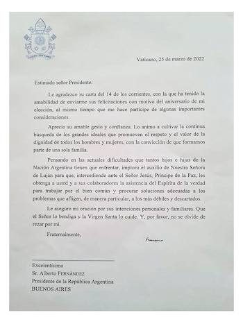 La carta que le envió