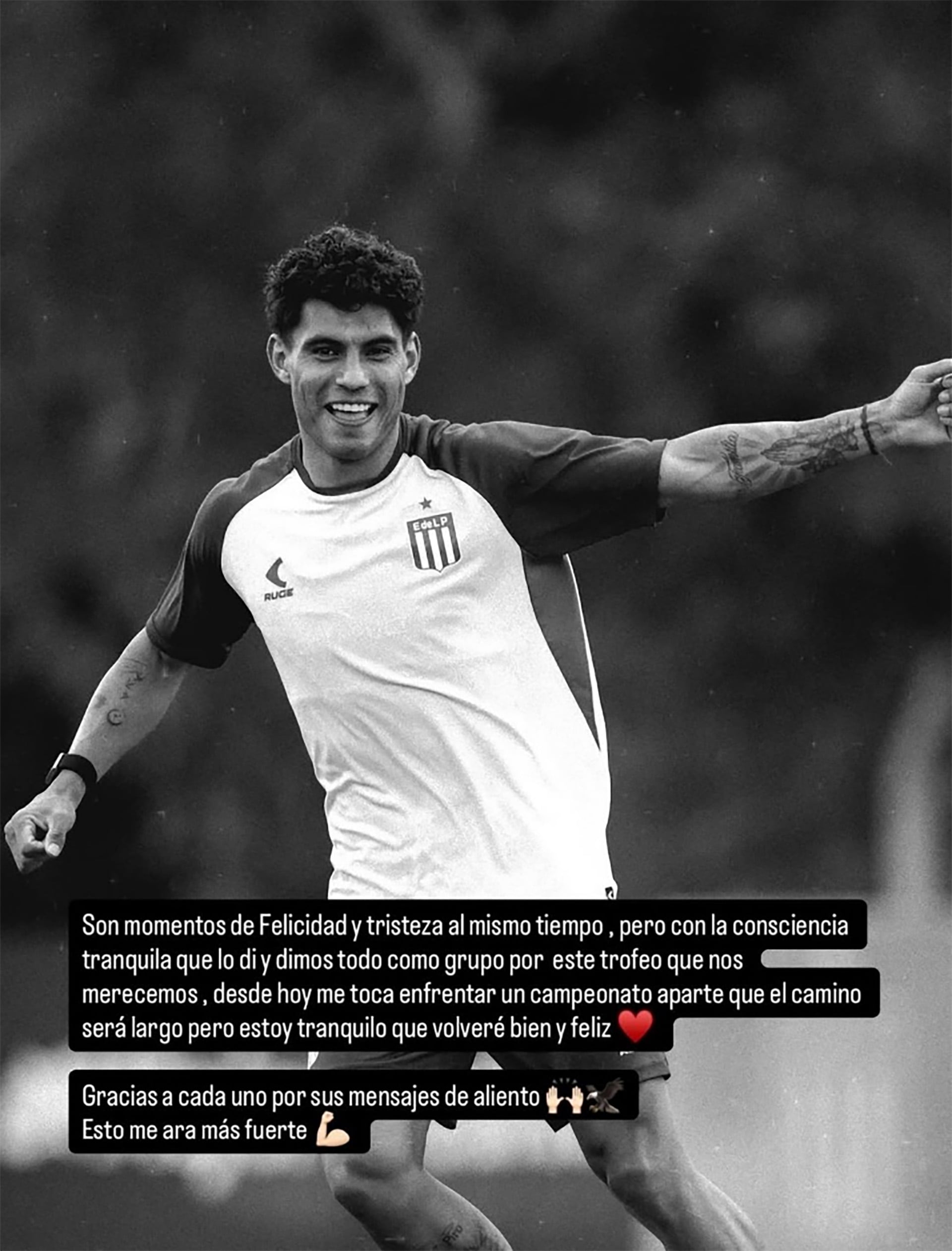 El mensaje de Arzamendia tras conocer la dura lesión