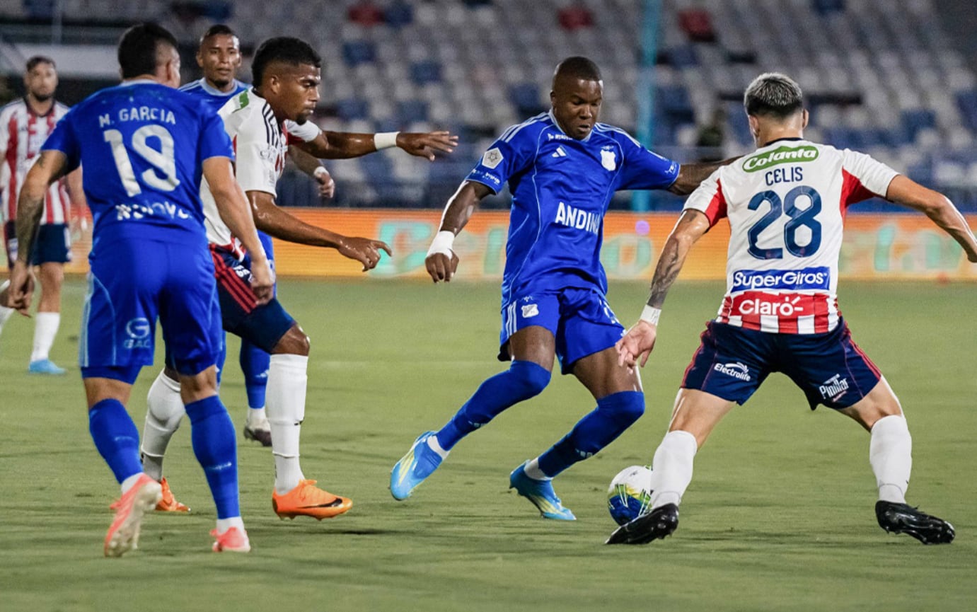 Junior empezó a mover el banco en el segundo tiempo para hacerle más juego a Millonarios - crédito Millonarios FC