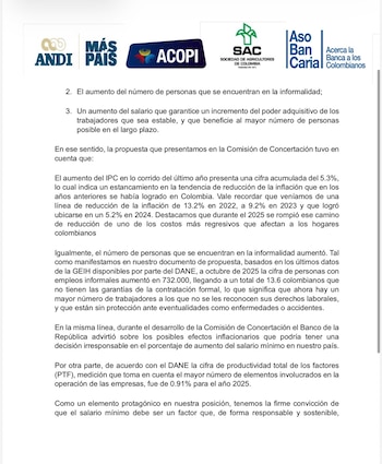 La carta enviada al ministro