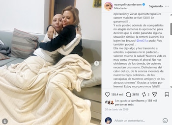 El posteo de Evangelina Anderson junto a Estela en el que celebraba su recuperación