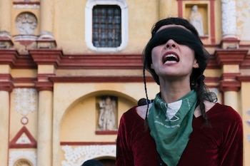 Una de las protestas simbólicas