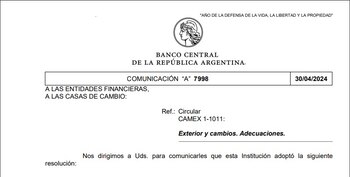 Comunicado Banco Central (BCRA)