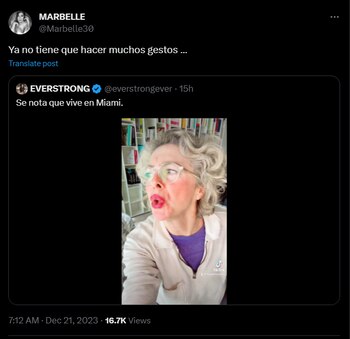 Marbelle crítica a Margarita Rosa