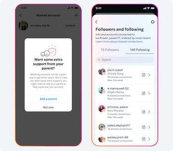 Más configuraciones parentales en Instagram.