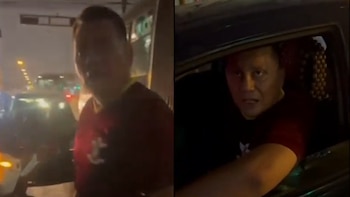 Comandante PNP se niega a identificarse tras chocar moto de policía y protagoniza tensa intervención en SMP. (Foto composición: Captura video/ATV)