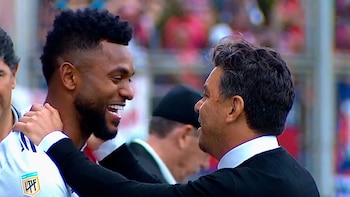 Borja y Gallardo sonrientes durante