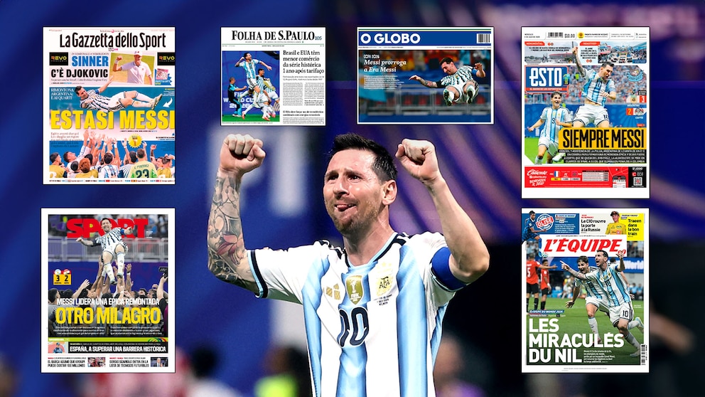 “Otro milagro de Messi” y “Es un mito”: las portadas de los diarios del mundo tras el épico triunfo de Argentina sobre Egipto en el Mundial “Otro milagro de Messi” y “Es un mito”: las portadas de los diarios del mundo tras el épico triunfo de Argentina sobre Egipto en el Mundial