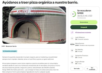 Navarone Garibaldi tiene como objetivo recaudar 5,500 dólares para su negocio. (GoFundMe)
