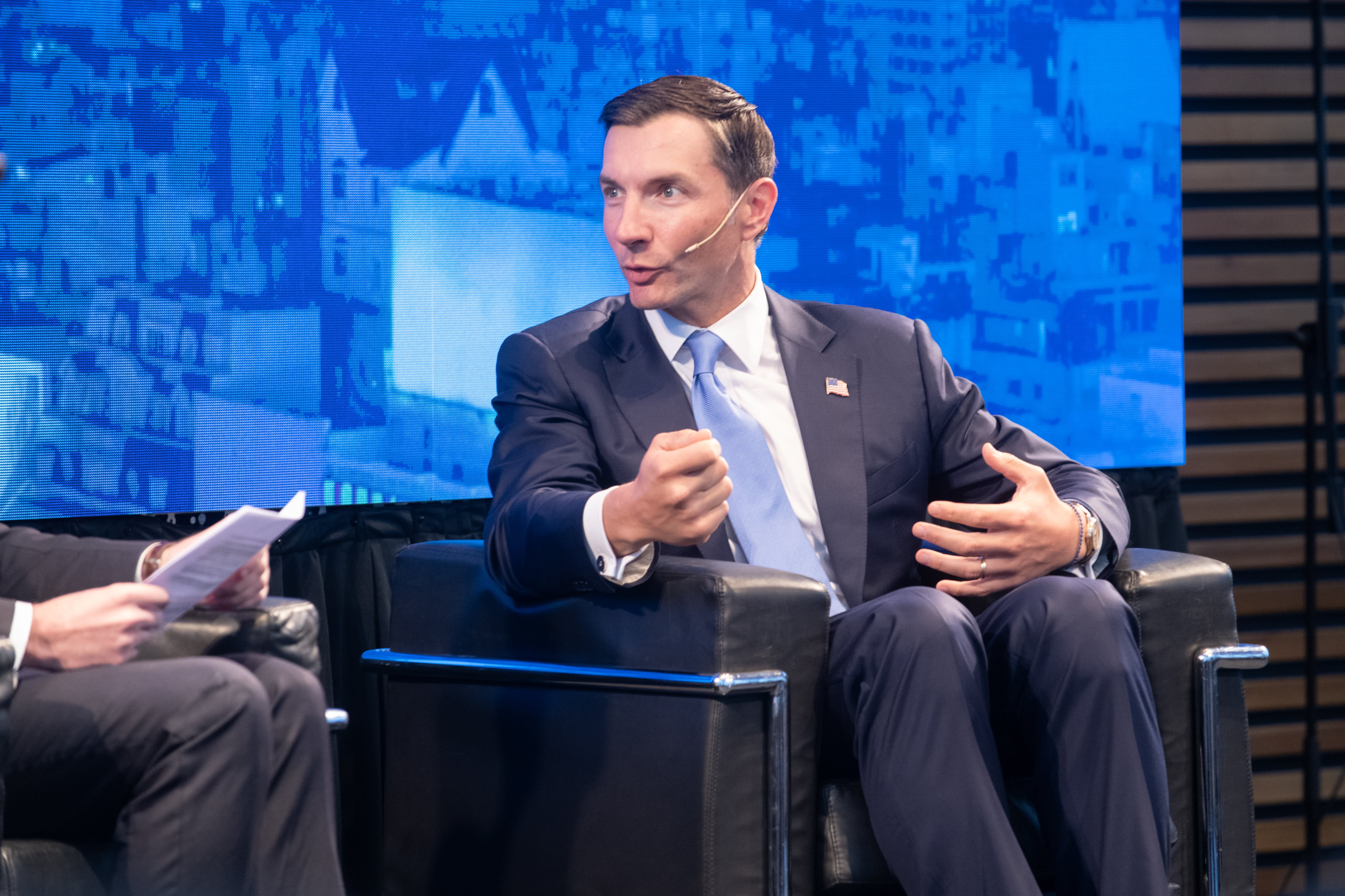 John Jovanovic, presidente del Ex-Im Bank, durante su exposición en la cumbre del Atlantic Council en Buenos Aires. (Fotografía: Jaime Olivos)