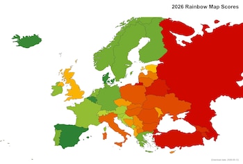 Mapa Arcoíris de 2026. (ILGA-Europa)