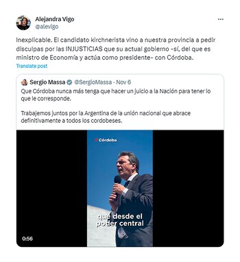 La publicación de Alejandra Vigo,