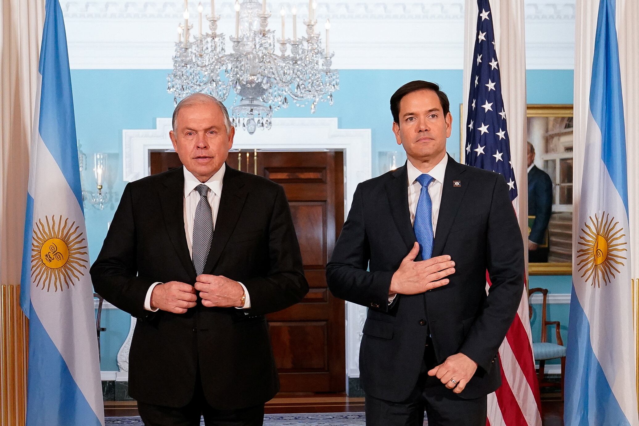 El canciller Gerardo Wrthein y el Secretario de Estado, Marco Rubio