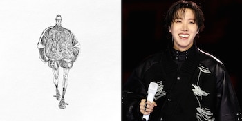 J-Hope adopta una chaqueta MA-1 reinterpretada con cortes tipo dopo y detalles metálicos, enfatizando su energía y dinamismo como bailarín principal de BTS - (Cortesía de Songzio)