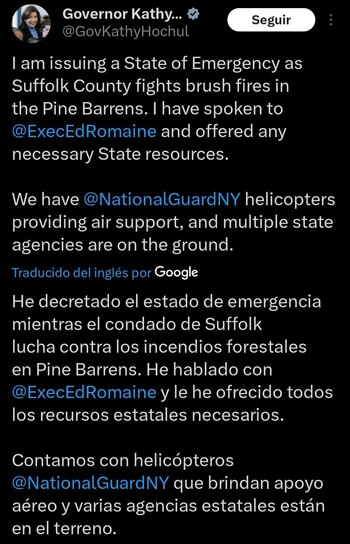 La gobernadora de Nueva York,