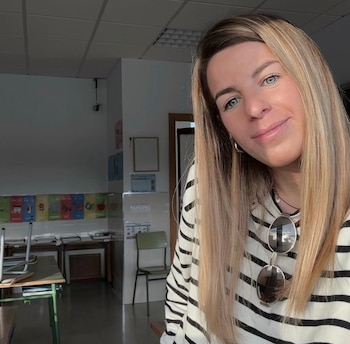 La maestra Sheila Manzanares del Centro Rural Agrupado de San Benito, Ciudad Real. (Cedida)