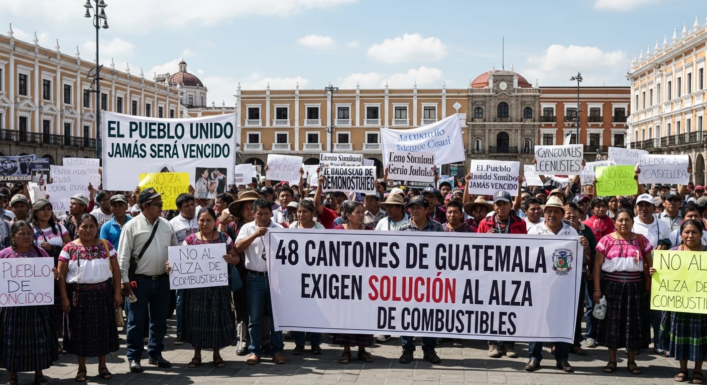 Las autoridades de los 48 Cantones dan al Gobierno de Guatemala 72 horas para quitar aranceles al combustible